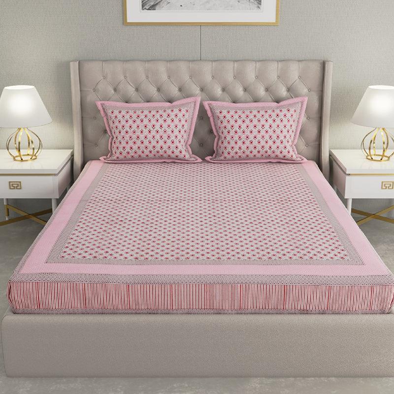 Buy Nirva Ethnic Bedsheet - Pink Bedsheets from Vaaree