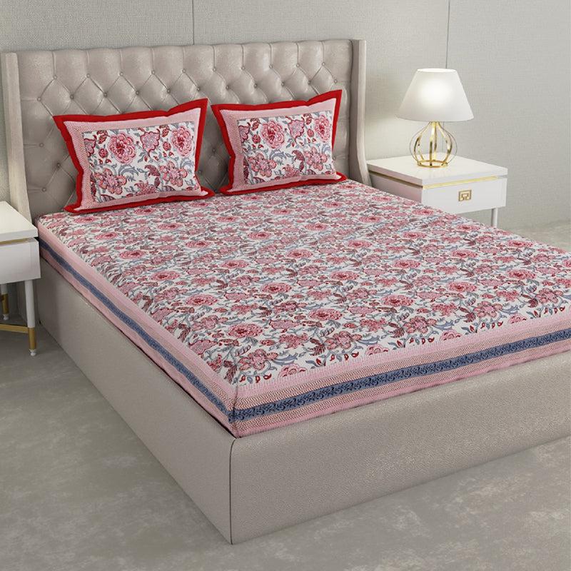 Buy Jadia Floral Bedsheet - Pink Bedsheets from Vaaree