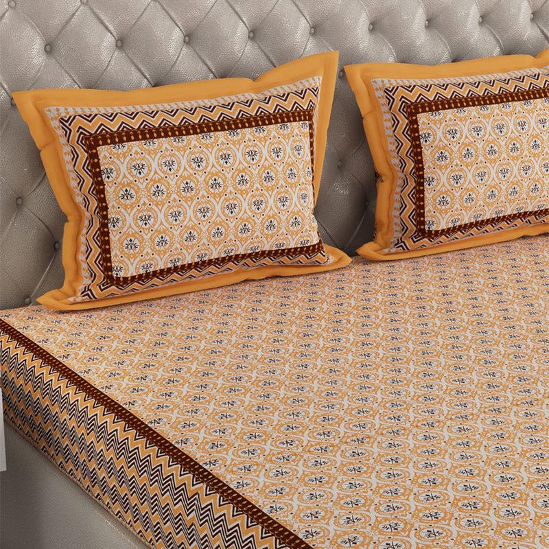 Buy Kinova Printed Bedsheet - Orange Bedsheets from Vaaree