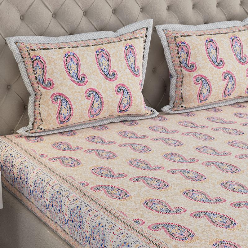 Buy Suyash Printed Bedsheet - Buff Bedsheets from Vaaree