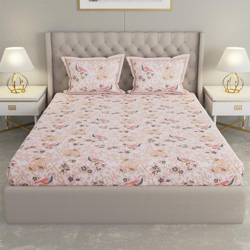 Buy Radhika Printed Bedsheet - Pink Bedsheets from Vaaree