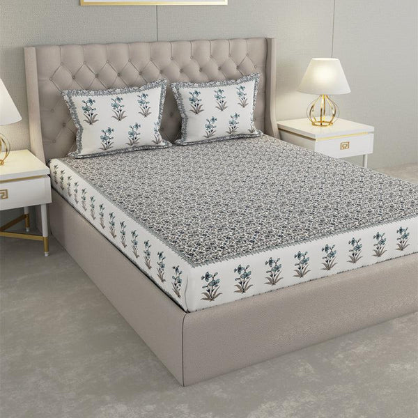 Buy Shubhi Printed Bedsheet - Grey Bedsheets from Vaaree