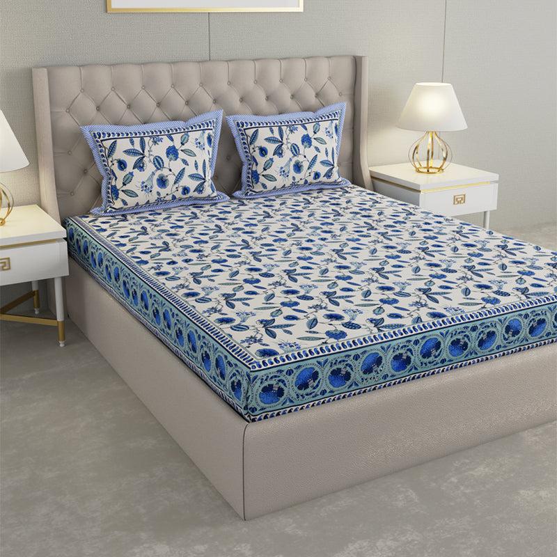 Buy Suvarna Printed Bedsheet - Blue Bedsheets from Vaaree