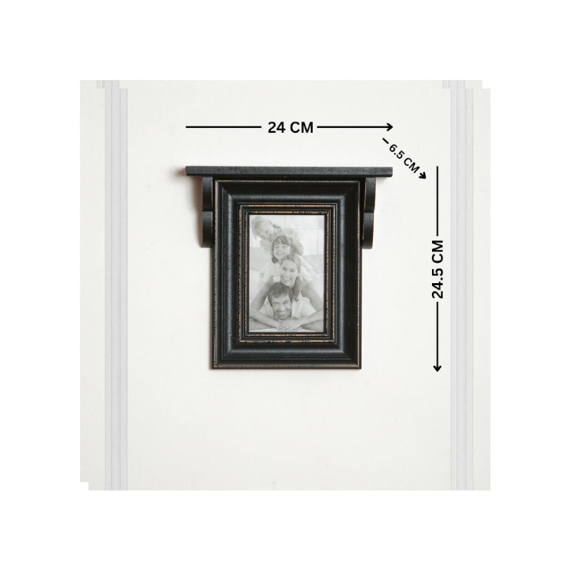 Photo Frames - Meso Photo Frame With Wall Shelf - Brown