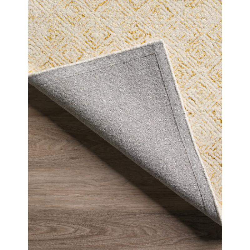 Buy Timeless Textures Hand Tufted Rug - Mustard & White Rugs from Vaaree