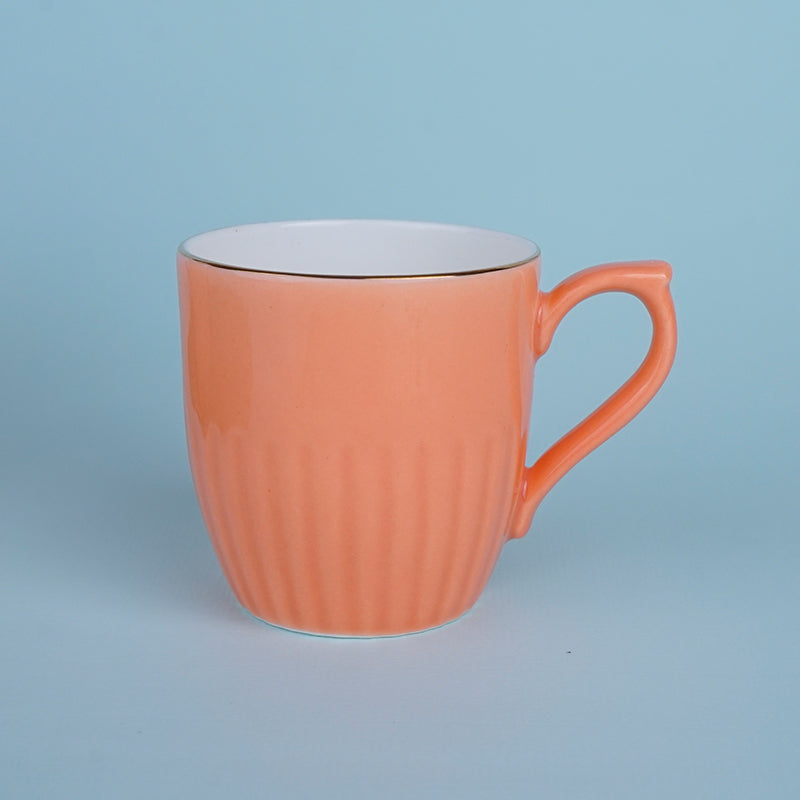 Mug & Tea Cup - Glimo Orange Mug (200 ML) - Set Of Six