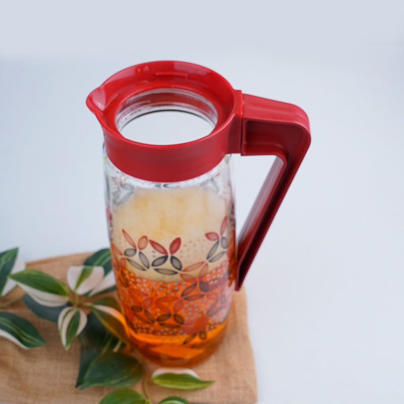 Jug - Tirava Flora Jug With Red Lid - 1600 ML