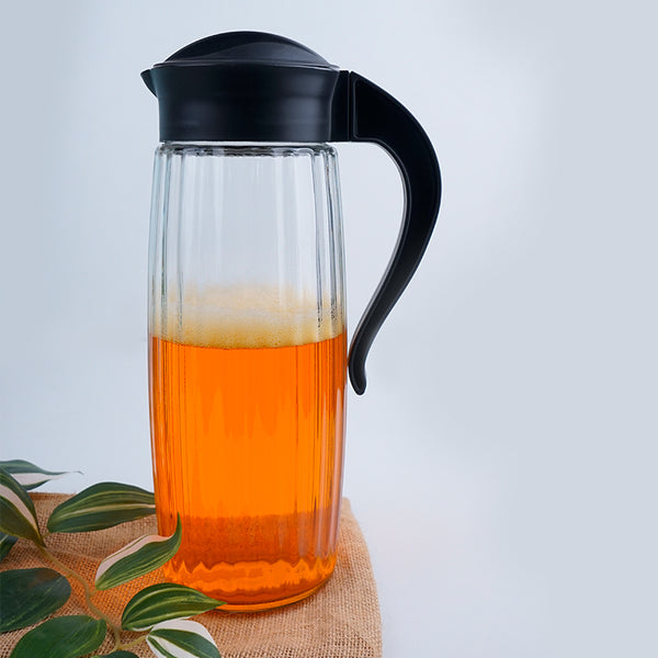 Jug - Domana Duna Transparent Jug With Black Lid - 1600 ML