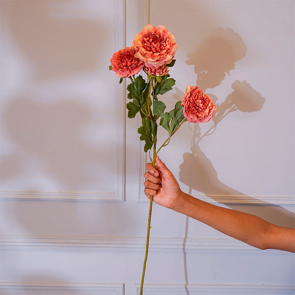 Buy Faux Peony Flower Stick (Gloria Peach) - 35 CM Artificial Flowers from Vaaree