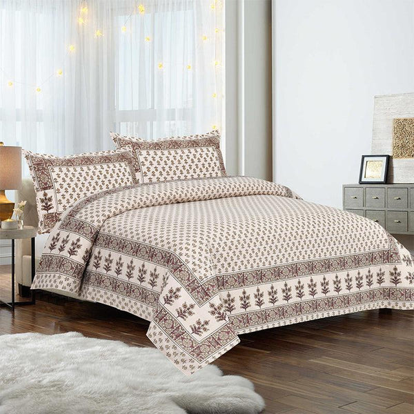 Buy Koleen Printed Bedsheet - Ivory Bedsheets from Vaaree