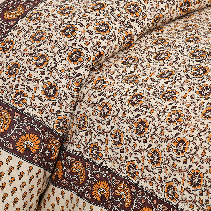 Buy Mridula Printed Bedsheet - Brown Bedsheets from Vaaree