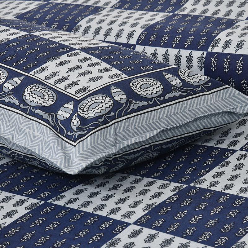 Buy Kumuda Printed Bedsheet - Blue Bedsheets from Vaaree