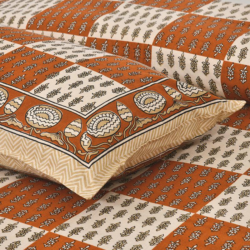 Buy Kumuda Printed Bedsheet - Brown Bedsheets from Vaaree