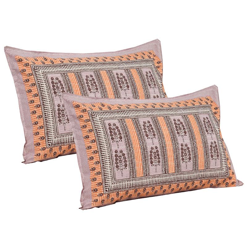 Buy Kineesh Printed Bedsheet - Orange Bedsheets from Vaaree