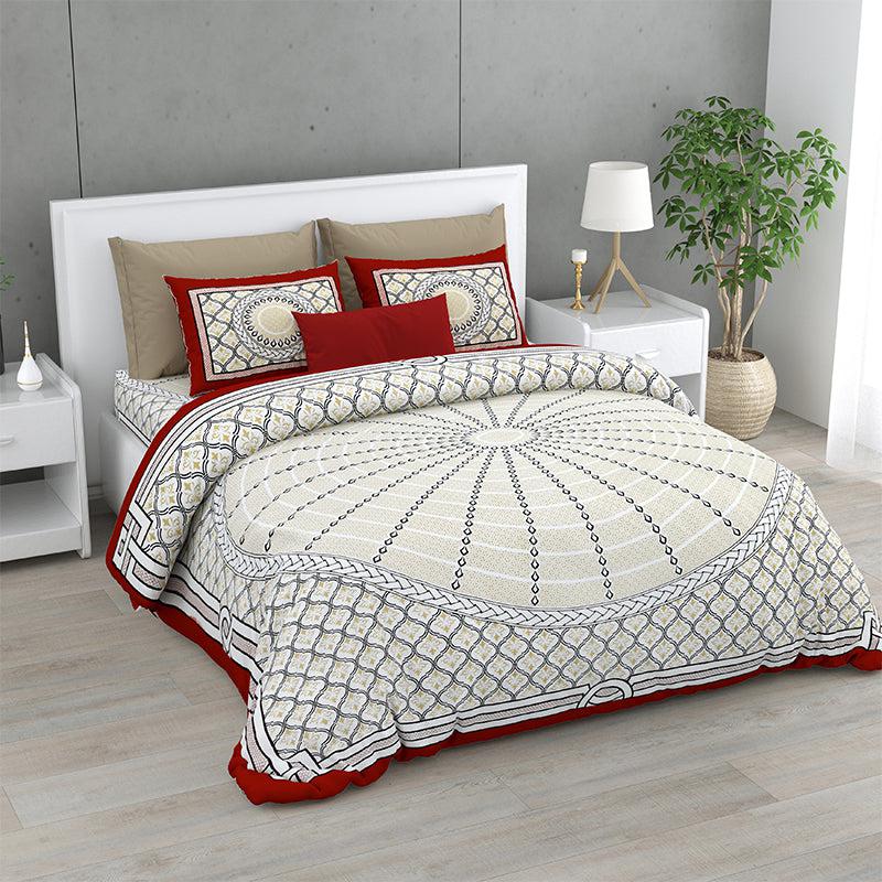 Buy Riviera Printed Bedsheet - Ivory Bedsheets from Vaaree