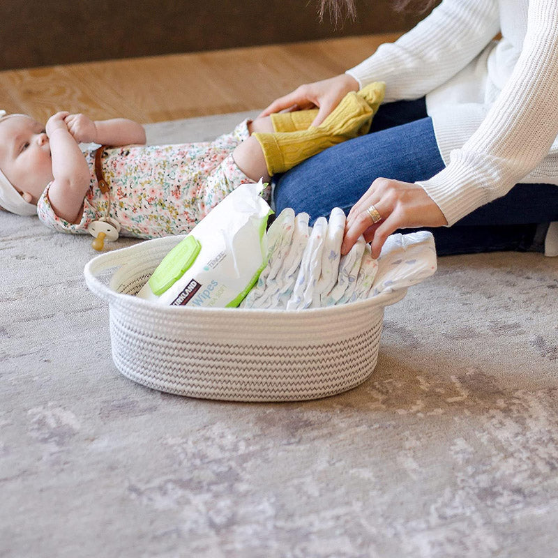 Storage Basket - Odell Oval Natural Fiber Storage Basket (White) - Set Of Three