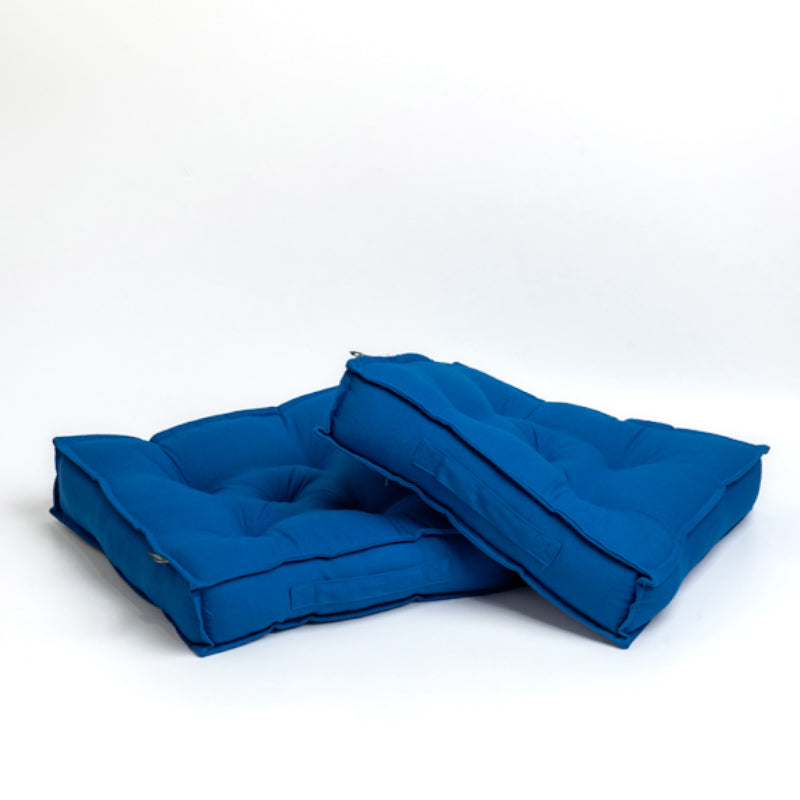 Buy Tara Floor Cushion (Classic Blue) - Set Of Two Floor Cushions from Vaaree