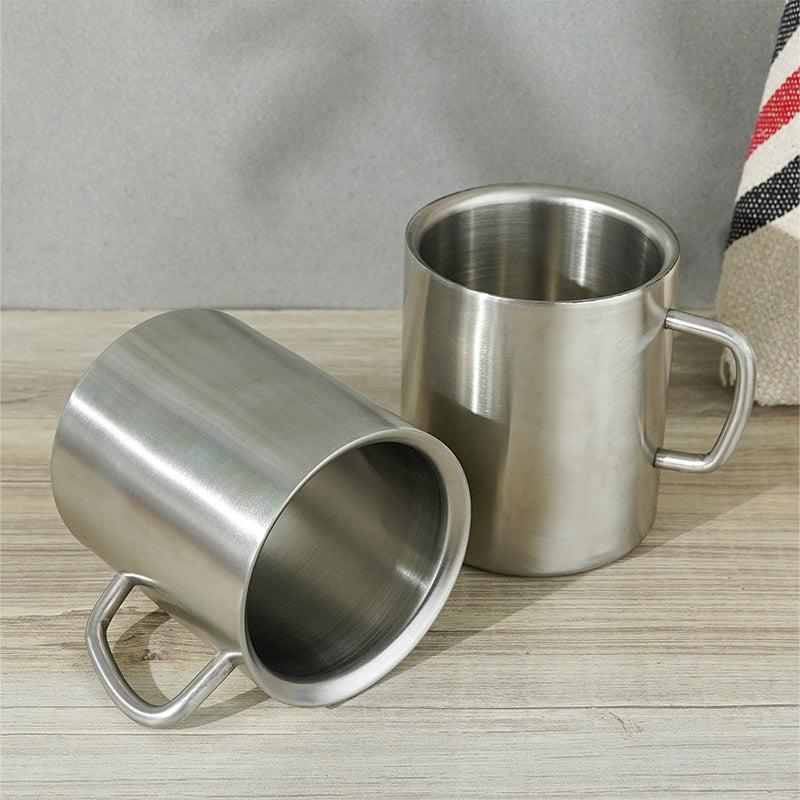 Buy Deevas Stainless Steel Matte Mug (250 ML) - Set Of Two Mug & Tea Cup from Vaaree