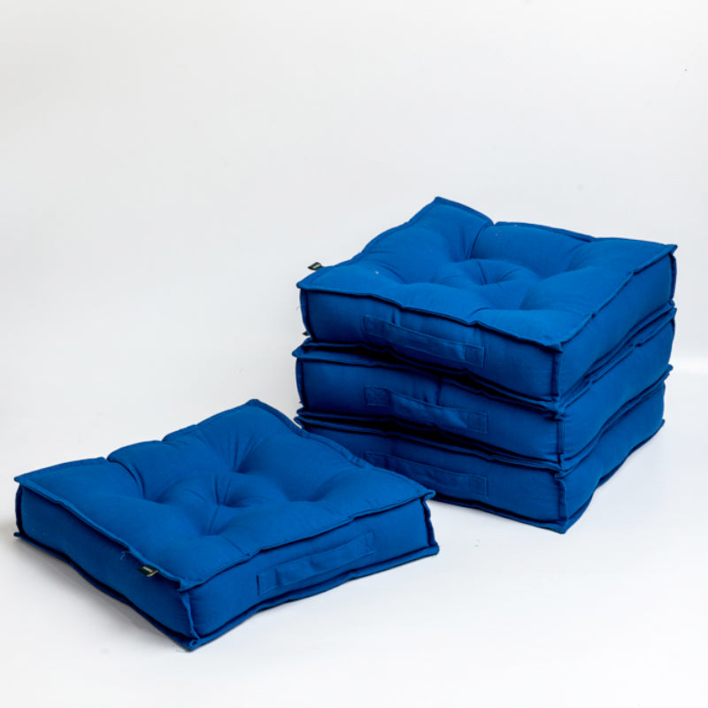 Buy Tara Floor Cushion (Classic Blue) - Set Of Four Floor Cushions from Vaaree