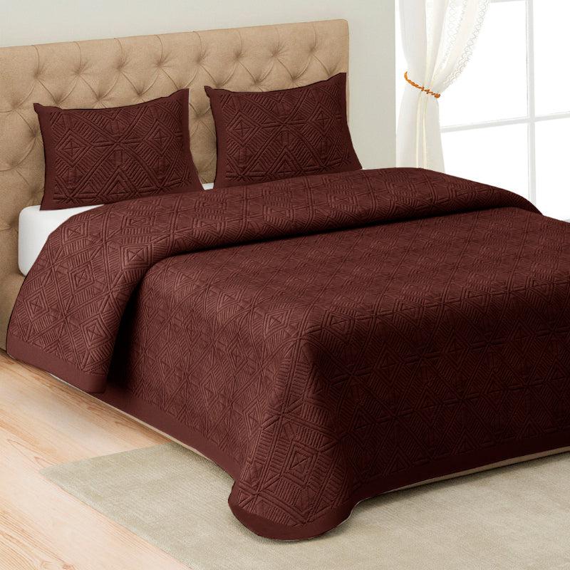 Buy Dvija Quilted Bedcover - Brown Bedcovers from Vaaree