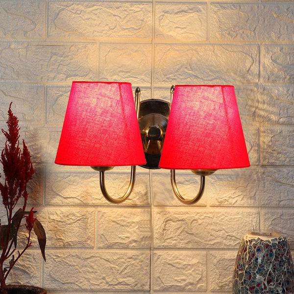 Buy Veda Duo Conical Wall Lamp - Red Wall Lamp from Vaaree