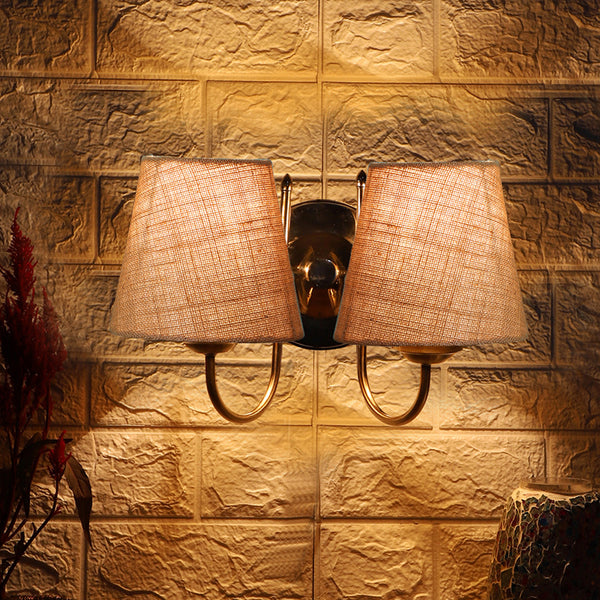 Wall Lamp - Veda Duo Conical Wall Lamp - Beige