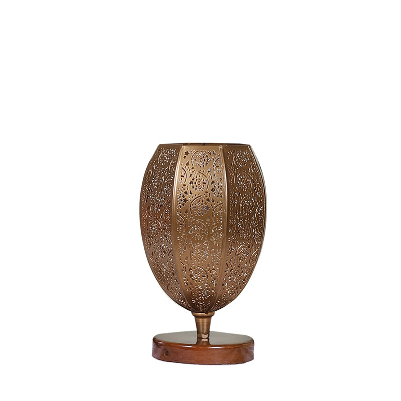 Table Lamp - Mehela Etched Table Lamp With Brown Base