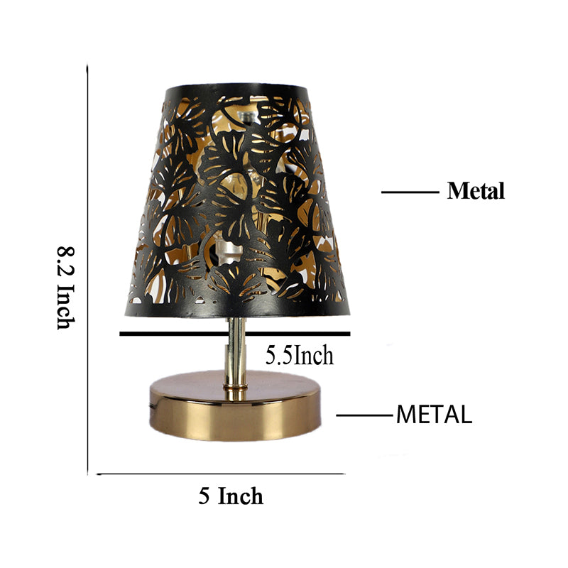 Table Lamp - Alba Flora Etched Table Lamp - Black