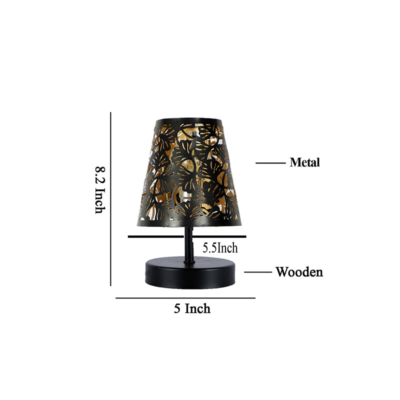 Table Lamp - Otravo Flora Etched Table Lamp - Black