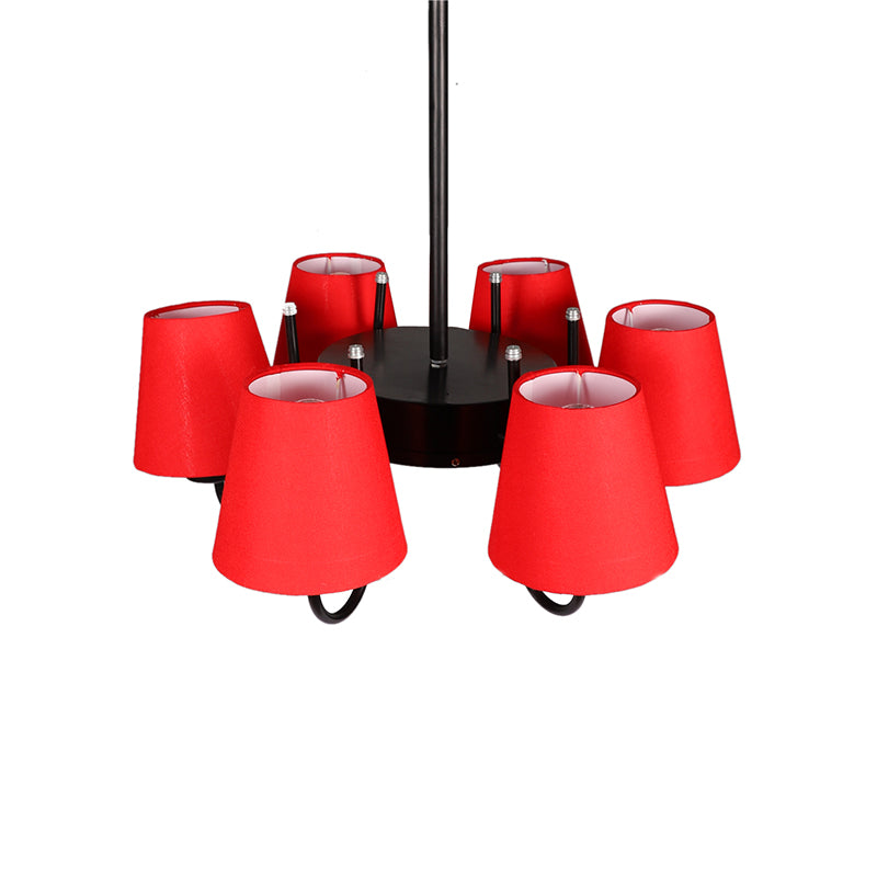 Ceiling Lamp - Viya Conical Chandelier - Red