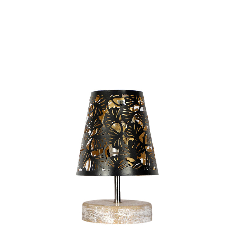 Table Lamp - Rexa Flora Etched Table Lamp - Black