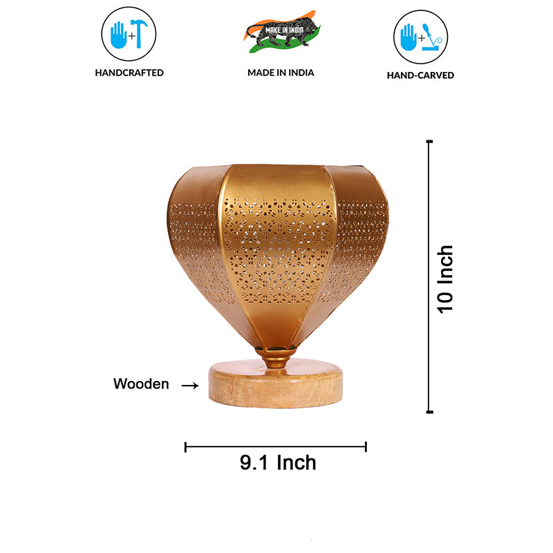 Table Lamp - Gitana Glory Table Lamp With Wooden Base