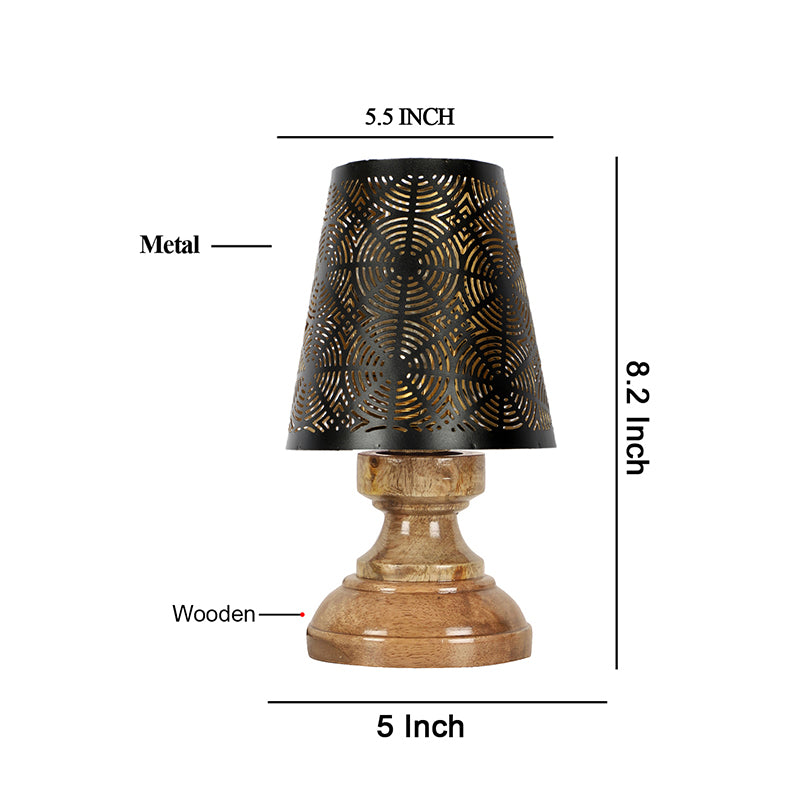 Buy Harolda Etched Table Lamp - Black Table Lamp from Vaaree