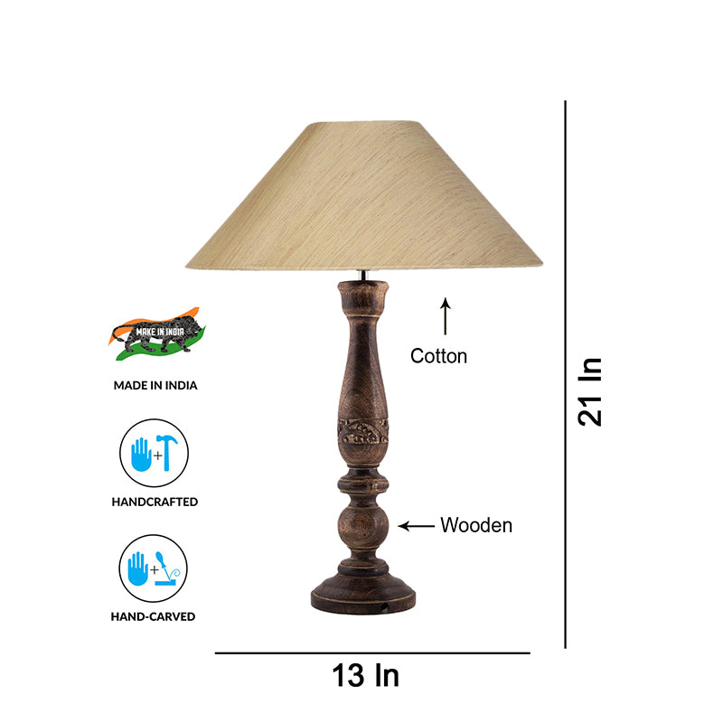 Table Lamp - Nihara Wooden Table Lamp - Off White