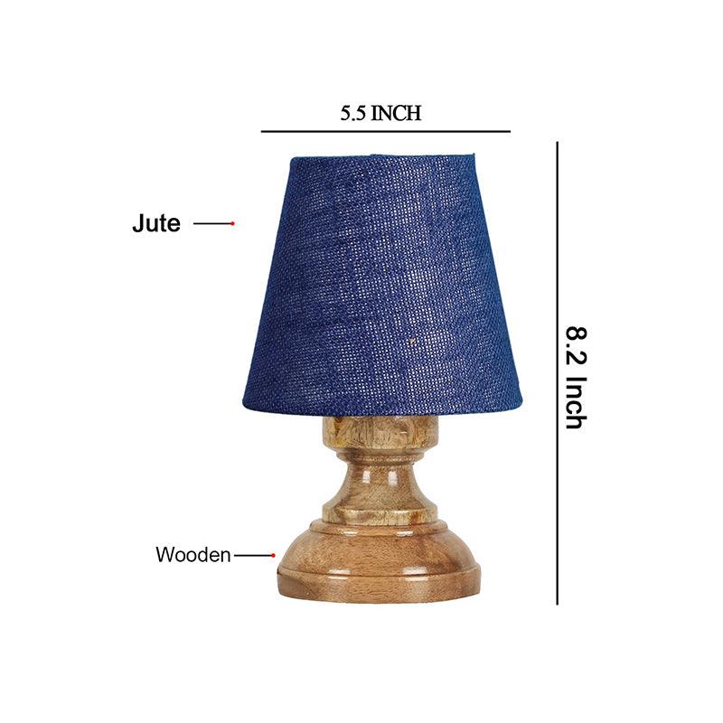 Table Lamp - Harolda Table Lamp With Jute Shade - Blue