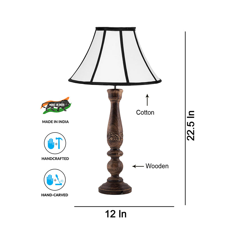 Table Lamp - Nihara Diya Wooden Table Lamp - Off White