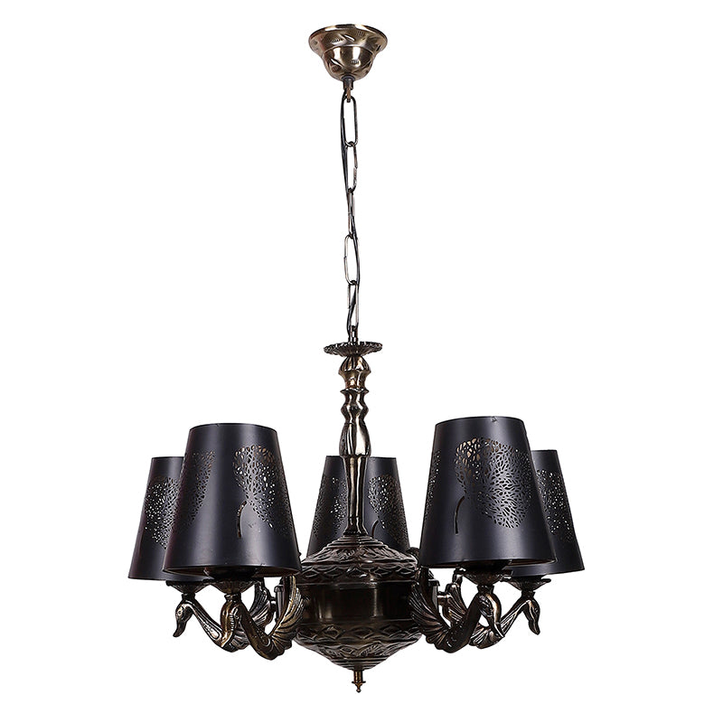 Buy Candra Etched Golden Antique Chandelier Ceiling Lamp from Vaaree