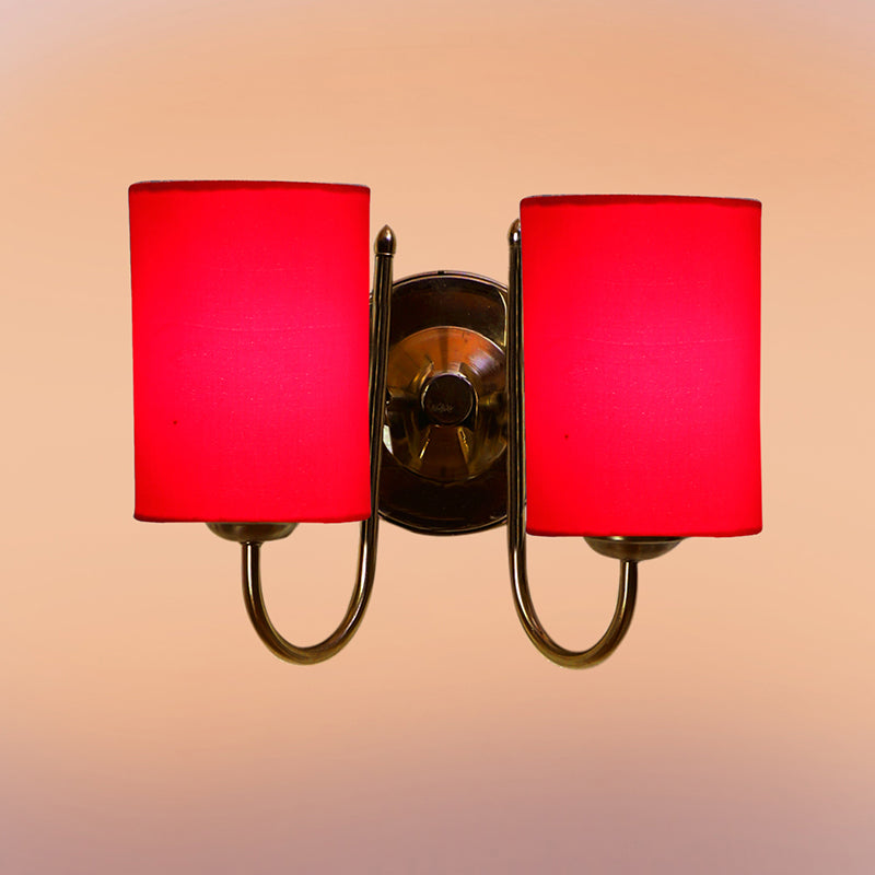 Wall Lamp - Veda Duo Cylindrical Wall Lamp - Red