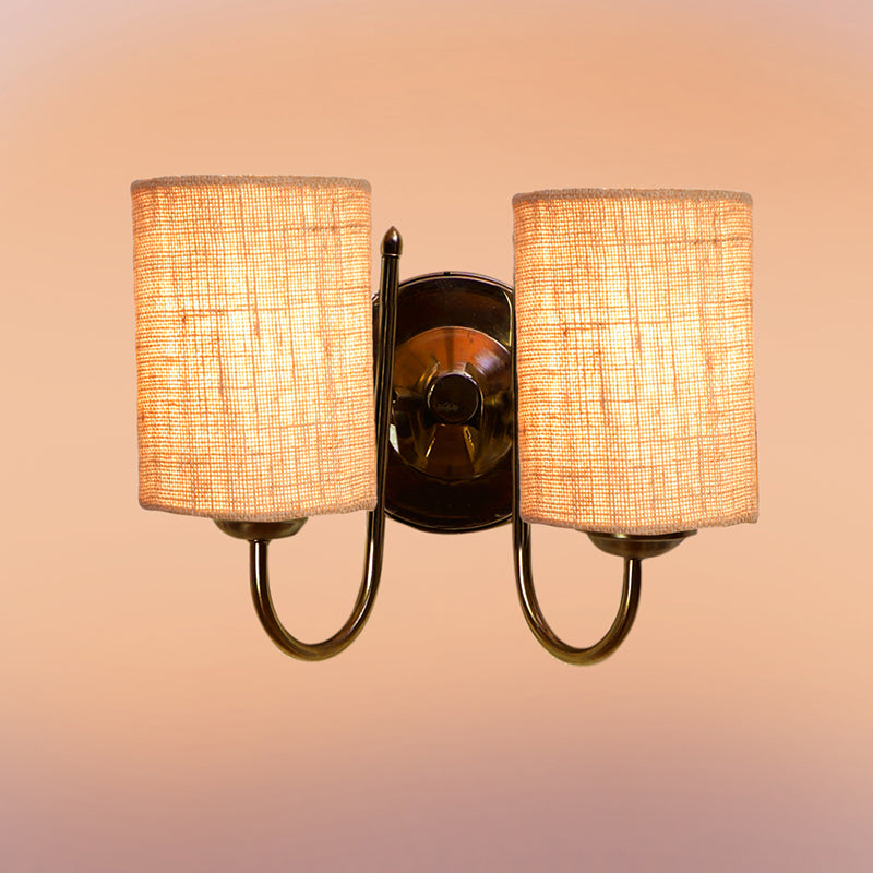 Wall Lamp - Veda Duo Cylindrical Wall Lamp - Beige