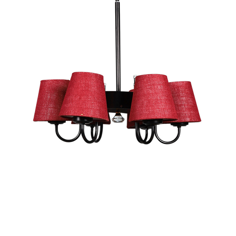 Ceiling Lamp - Viya Conical Chandelier - Maroon