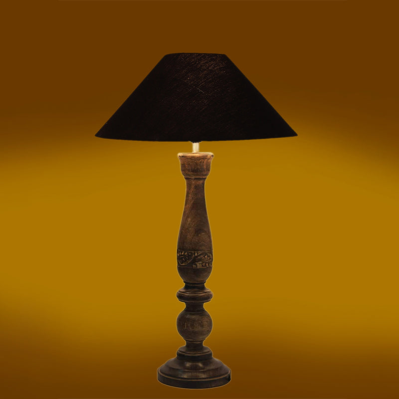 Table Lamp - Nihara Wooden Table Lamp - Black