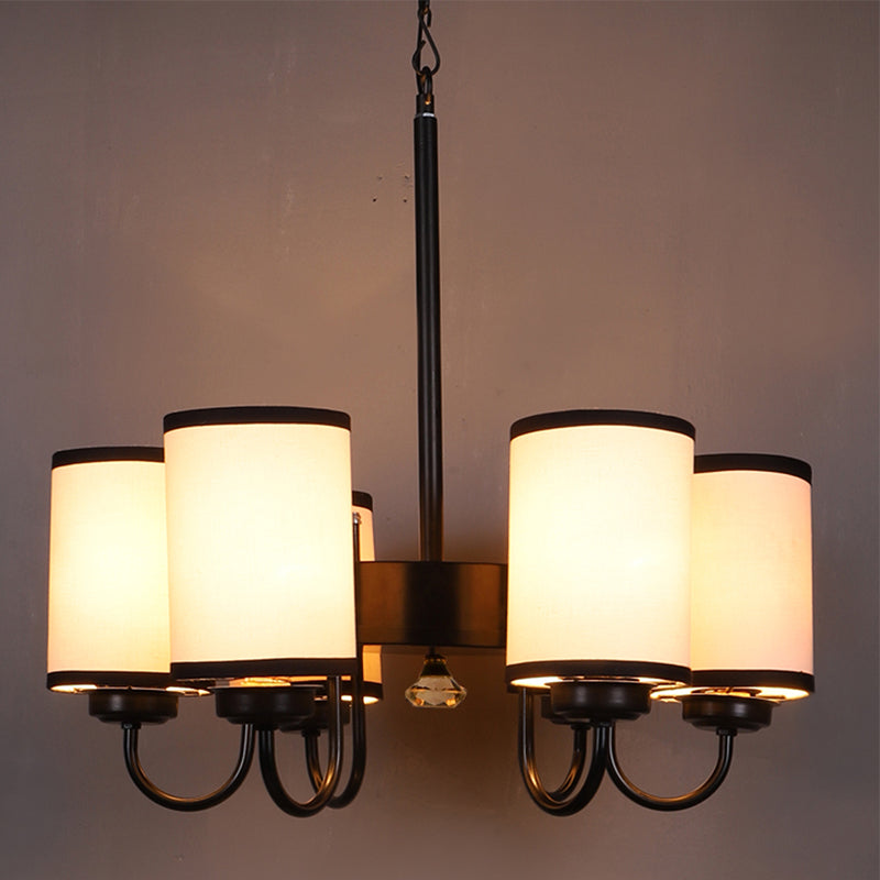 Ceiling Lamp - Viya Cylindrical Chandelier - Black & White