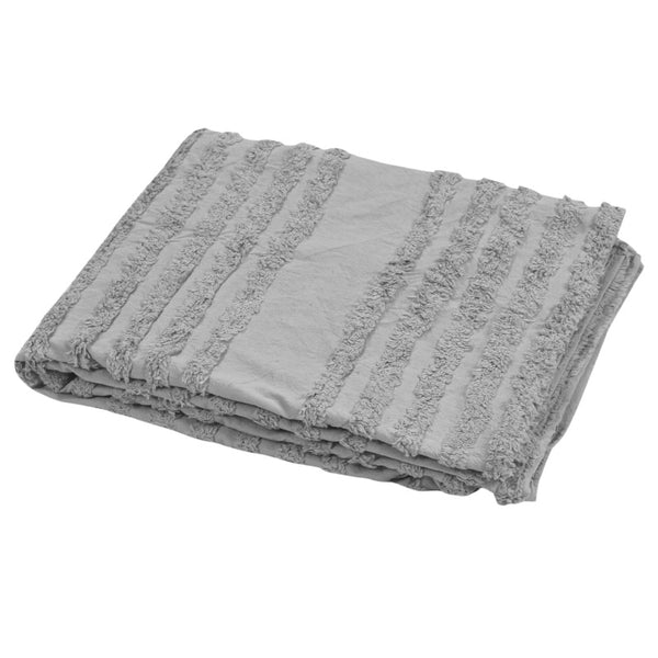 Buy Juniper Stripe Tufted Throw - Light Grey Throws from Vaaree