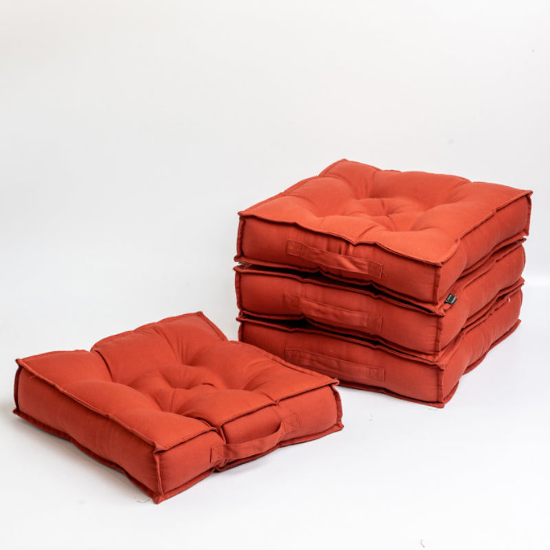 Buy Tara Floor Cushion (Terracotta Brown) - Set Of Four Floor Cushions from Vaaree