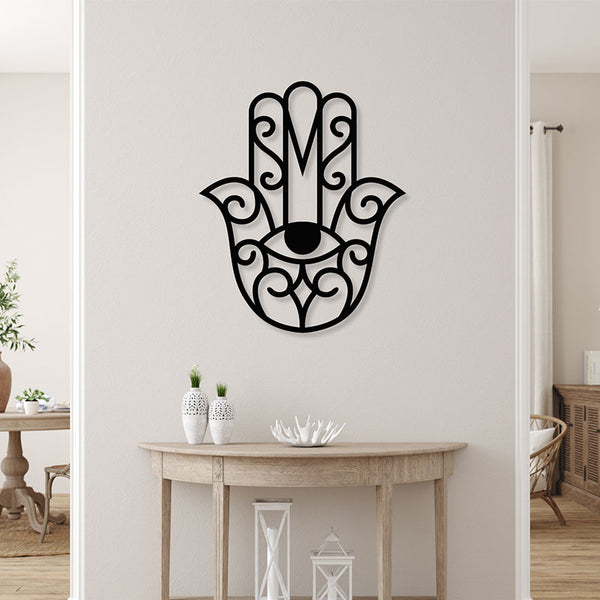 Wall Accents - Hamsa Black Wall Art