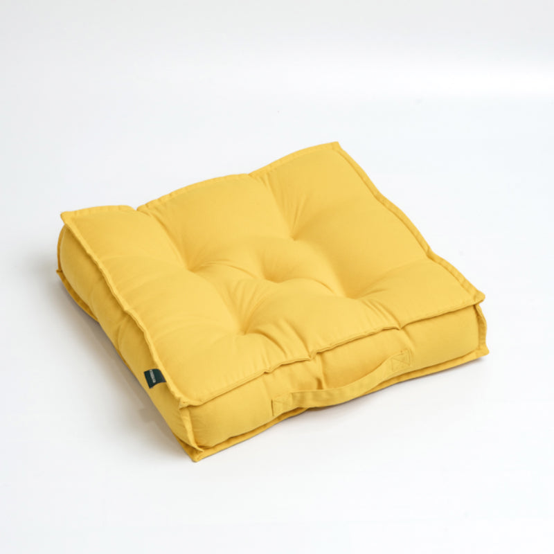 Buy Tara Floor Cushion (Mustard Yellow) - Set Of Two Floor Cushions from Vaaree