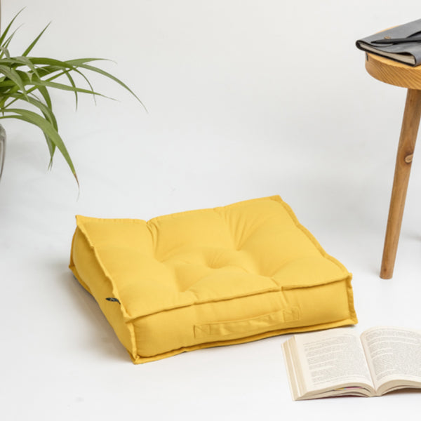 Buy Tara Floor Cushion - Mustard Yellow Floor Cushions from Vaaree