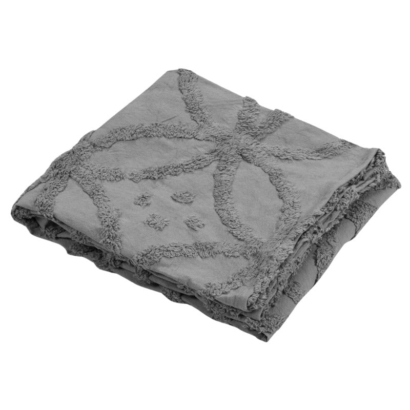 Buy Remiya Tufted Cotton Throw - Dark Grey Throws from Vaaree