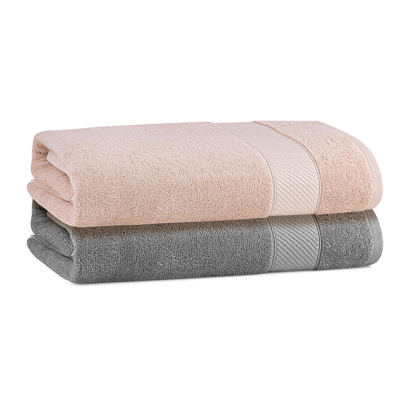 Buy Reign Bath Towel (Steel Grey & Sandstone) - Set Of Two Bath Towels from Vaaree