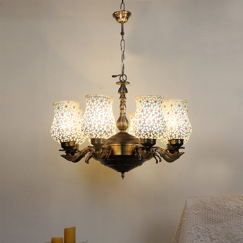 Ceiling Lamp - Dinara Vilona Mosaic Golden Antique Chandelier